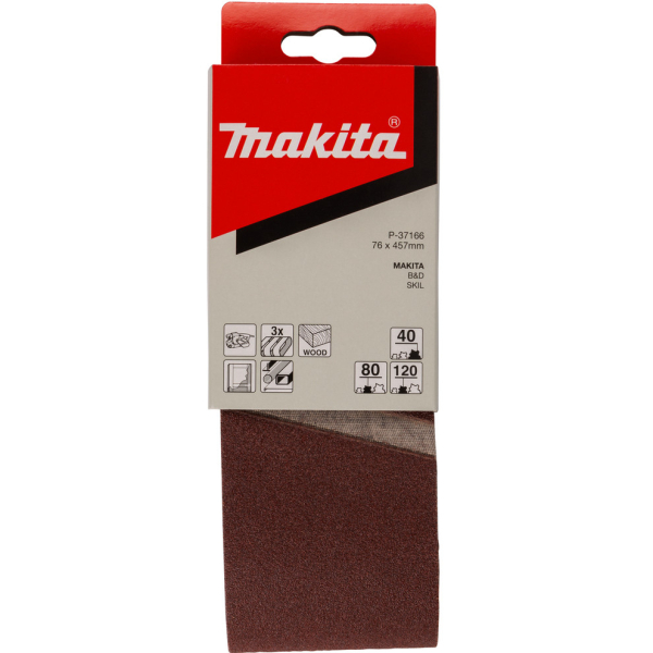 Набор шлифовальных лент Makita 76*457 K-40/80/100   P-37166