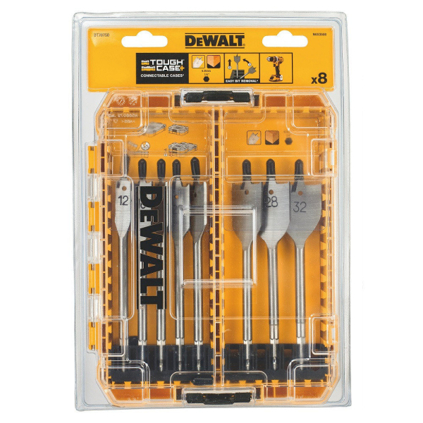 Набор сверл DEWALT DT 70750 перьевых по дереву из 8 штук