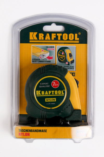 Рулетка KRAFTOOL EXPERT с нейлоновым покрытием 7,5м х 25мм
