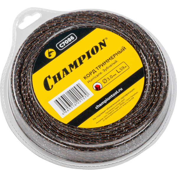 Леска CHAMPION Hurricane saw twist 3,0*59 м (зубчатая витая)+нож   C7086