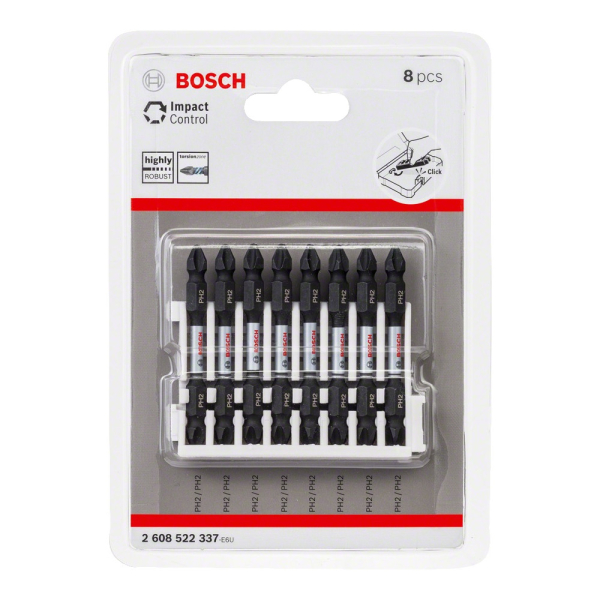 Набор бит BOSCH из 8 штук PH2 65мм   2.608.522.337