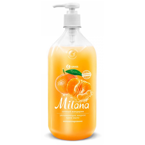 Мыло жидкое GRASS "Milana" Сочный мандарин 1л   125639 