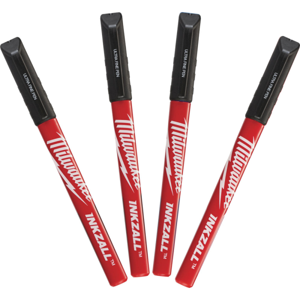 Набор ручек Milwaukee INKZALL Fine Tip чёрные 4 шт
