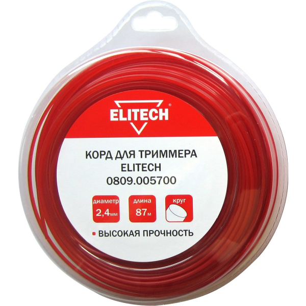 Леска ELITECH 2,4*87 м (круг)