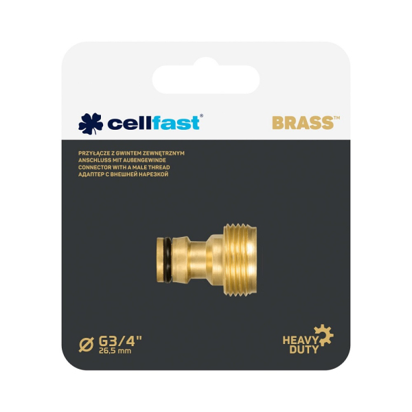 Адаптер CELLFAST BRASS с наружной резьбой 3/4" латунный