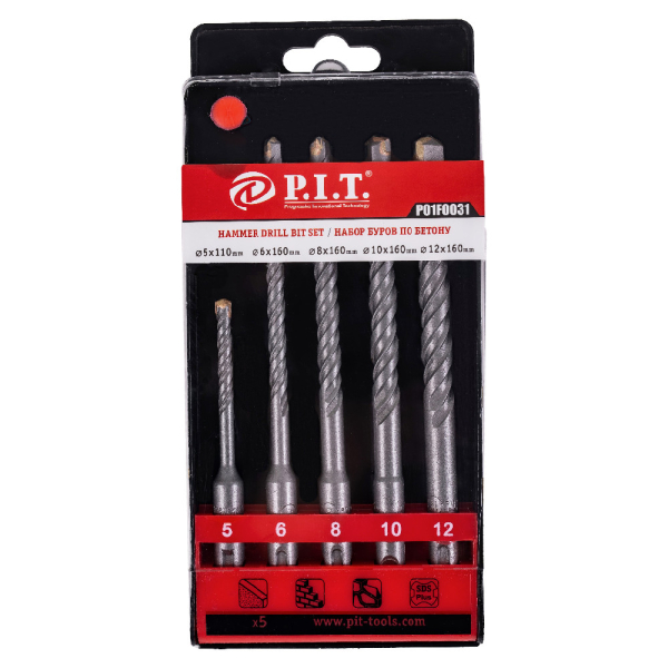 Набор буров P.I.T. SDS+  (5шт.)  P01F0031