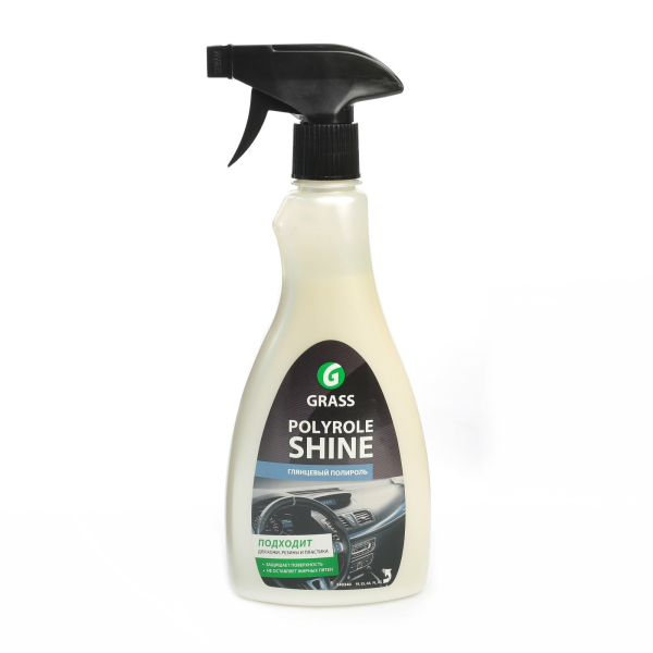 Полироль глянцевый GRASS "POLYROLE SHINE" для кожи резины и пластика 0,5л 340340