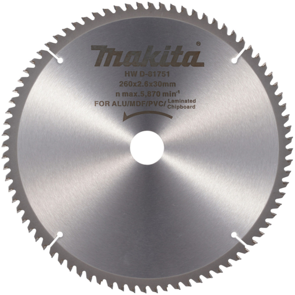 Диск п/п Makita 260*30*2.6/1.8*80T   (D-81751) универсальный