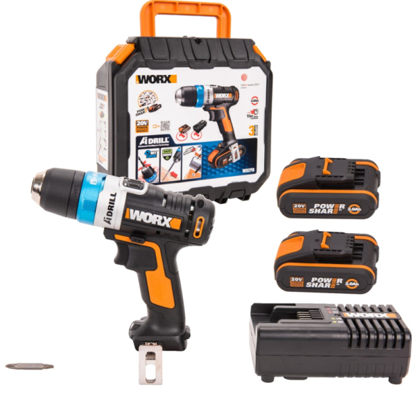 Дрель аккумуляторная WORX AiDrill WX178.1 20V 2Ач кейс