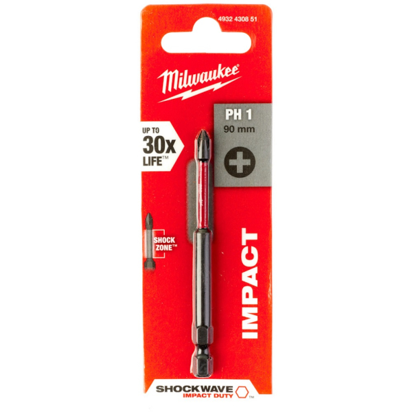 Бита Milwaukee SHOCKWAVE PH1 90мм