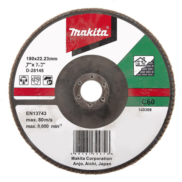 Диск лепестковый Makita 180x22мм К60 для ровной поверхности   D-28145