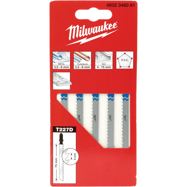 Пилочки Milwaukee для лобзика T227D 75 мм 5 шт