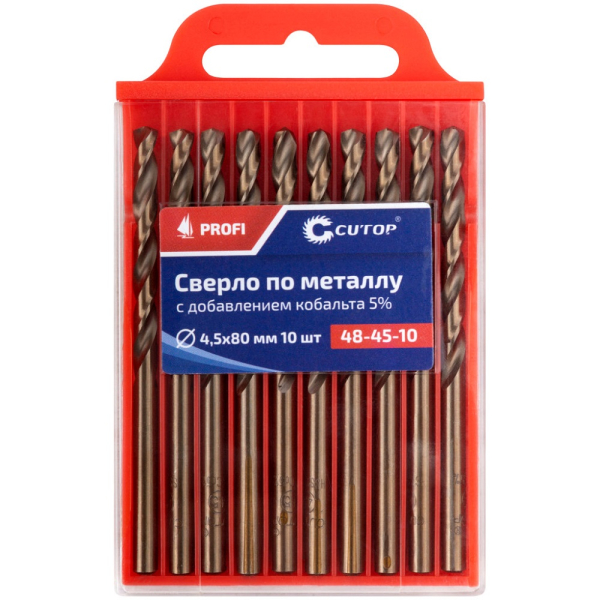 Сверло Cutop Profi 4,5*80 по металлу 10 шт   48-45-10
