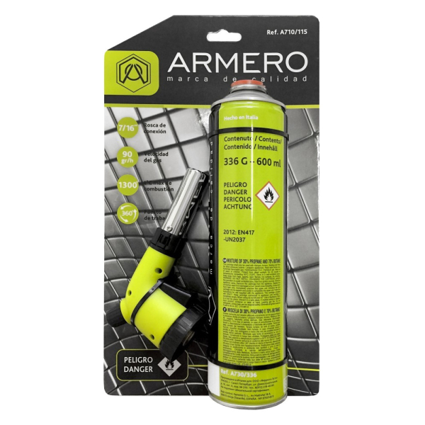 Газовый набор ARMERO горелка газовая + баллон 336гр     A710/115