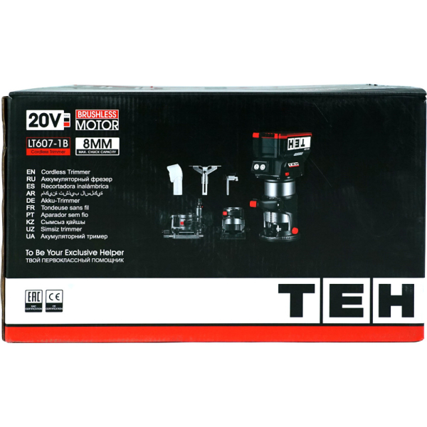 Фрезер кромочный аккумуляторный 20V TEH LT607-1B